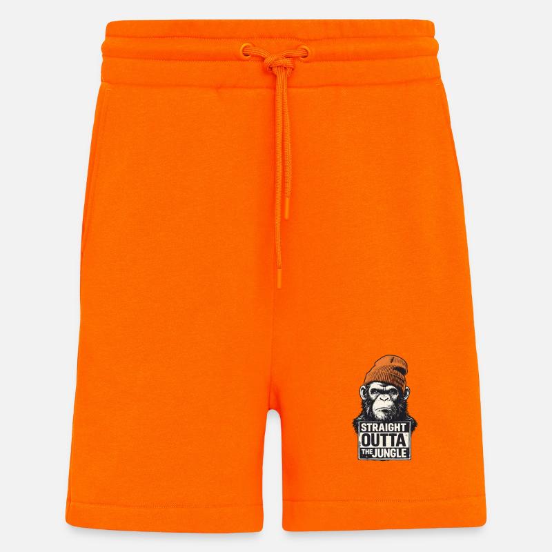 Straight Outta The Jungle Monkey - Shorts - made by SPREAD - SUNSET ORANGE