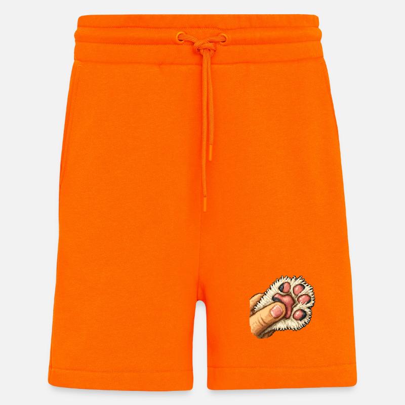 Serre de patte duveteuse - Short bio décontracté fabriqué en UE - SUNSET ORANGE