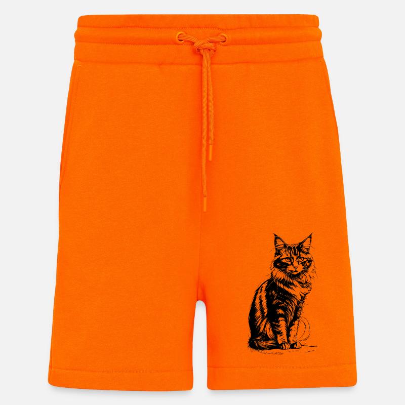 Stolze Katze schwarz-weiß - Shorts - made by SPREAD - SUNSET ORANGE