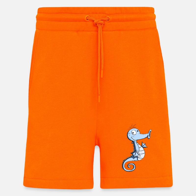 Lustiges Seepferdchen - Seepferd - Seepferde - Shorts - made by SPREAD - SUNSET ORANGE