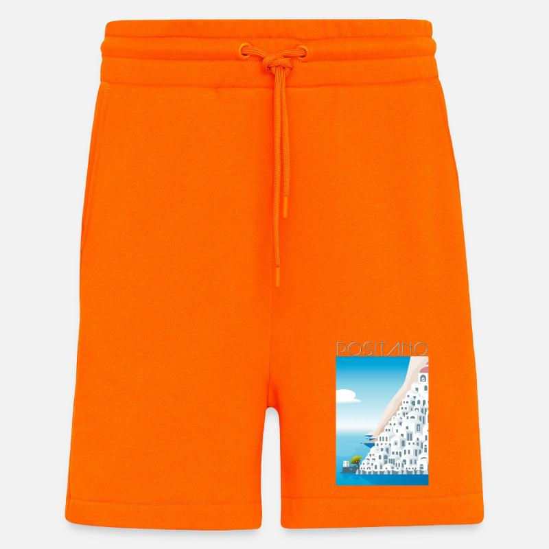 Positano CostaBlu Weiße Häuser - Shorts - made by SPREAD - SUNSET ORANGE
