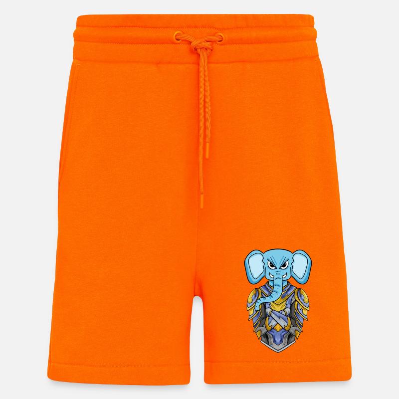 Chevalier éléphant cool - Short bio décontracté fabriqué en UE - SUNSET ORANGE