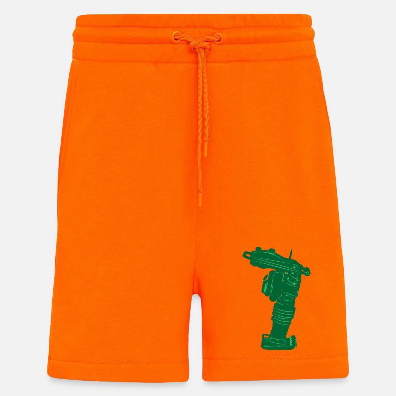 Outil de pavé pilonneuse vibrante - Short bio décontracté fabriqué en UE - SUNSET ORANGE