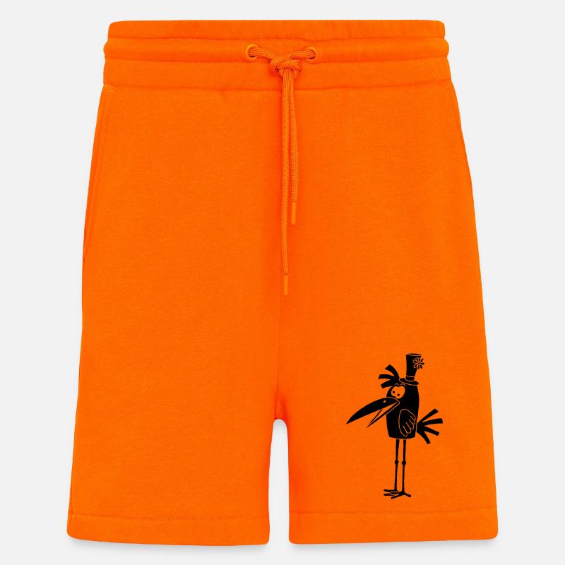 Schwarzer Vogel und sein Hut - Shorts - made by SPREAD - SUNSET ORANGE