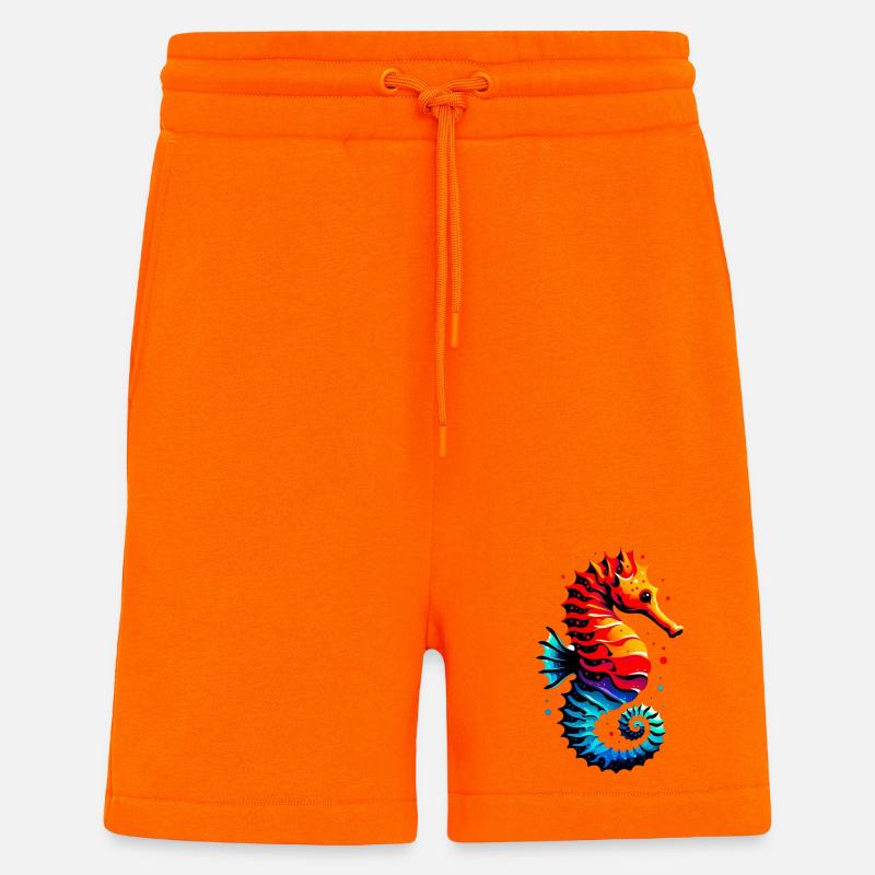 Hippocampe - Short bio décontracté fabriqué en UE - SUNSET ORANGE