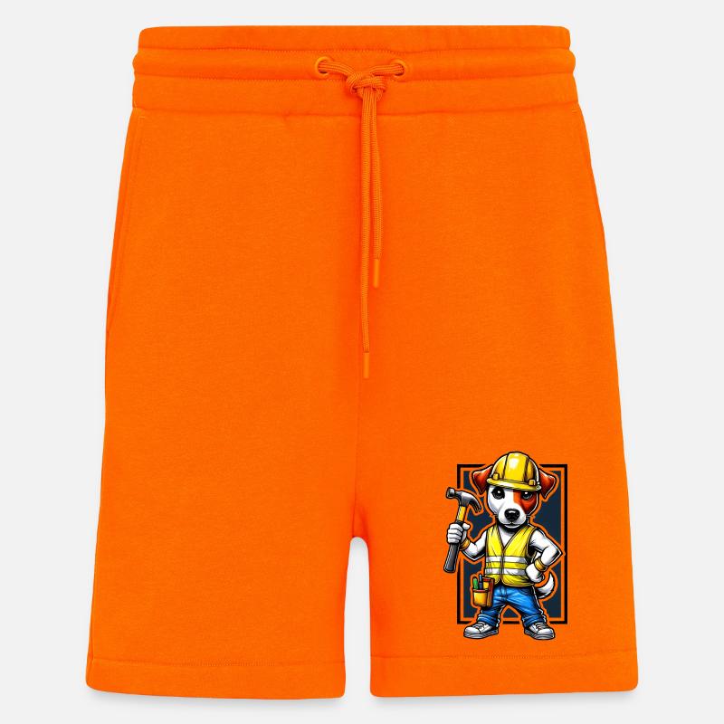 Jack Russell Terrier Bauarbeiter - Shorts - made by SPREAD - SUNSET ORANGE