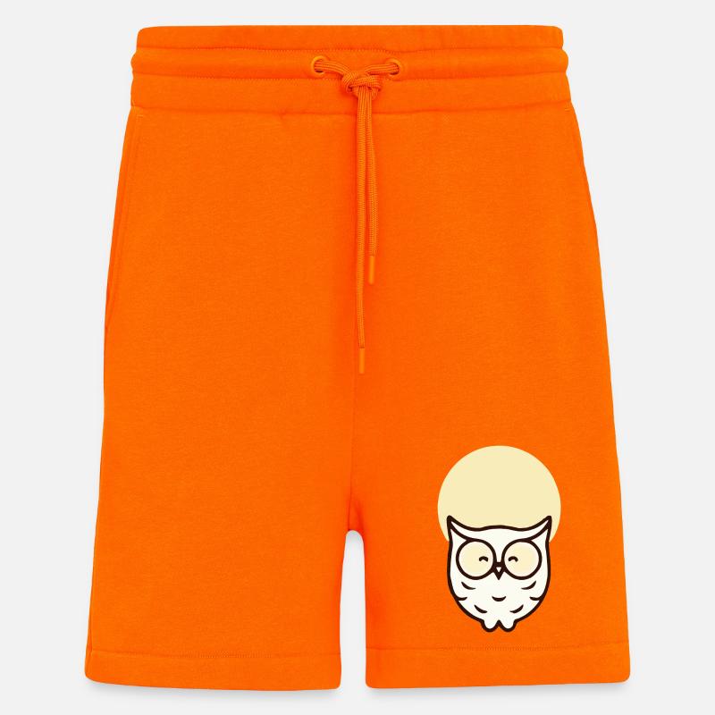 Minimalistische Eule – Schlicht & Elegant - Shorts - made by SPREAD - SUNSET ORANGE