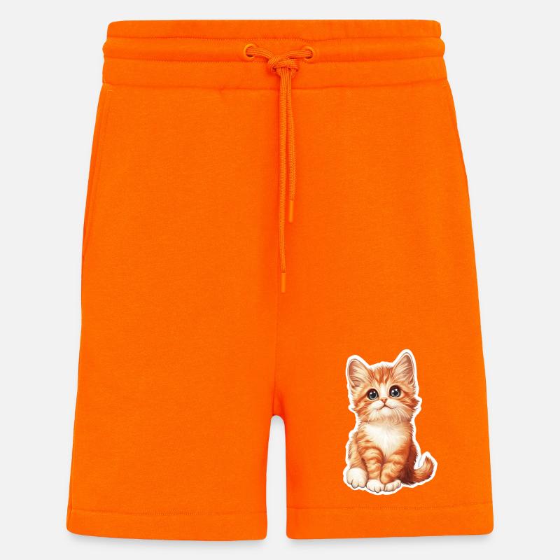 Cute Cat Kitten - Shorts - made by SPREAD - SUNSET ORANGE