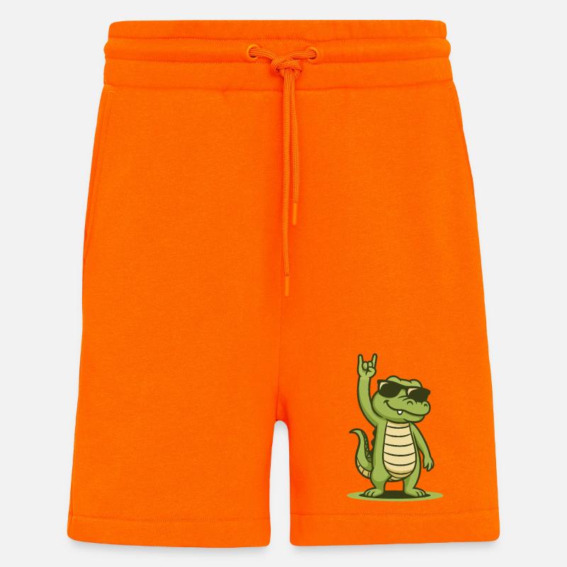 Rock’n’Roll Crocodile Bébé - Short bio décontracté fabriqué en UE - SUNSET ORANGE