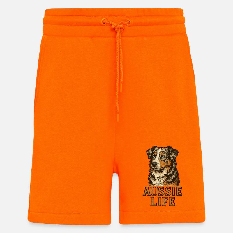 Australian Shepherd Hund - Australian Shepherd - Shorts - made by SPREAD - SUNSET ORANGE