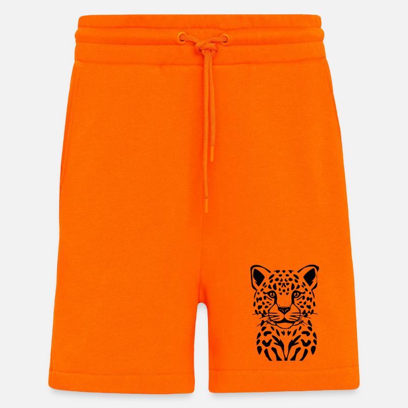 Leopard schwarz schwarzer Leopard - Shorts - made by SPREAD - SUNSET ORANGE