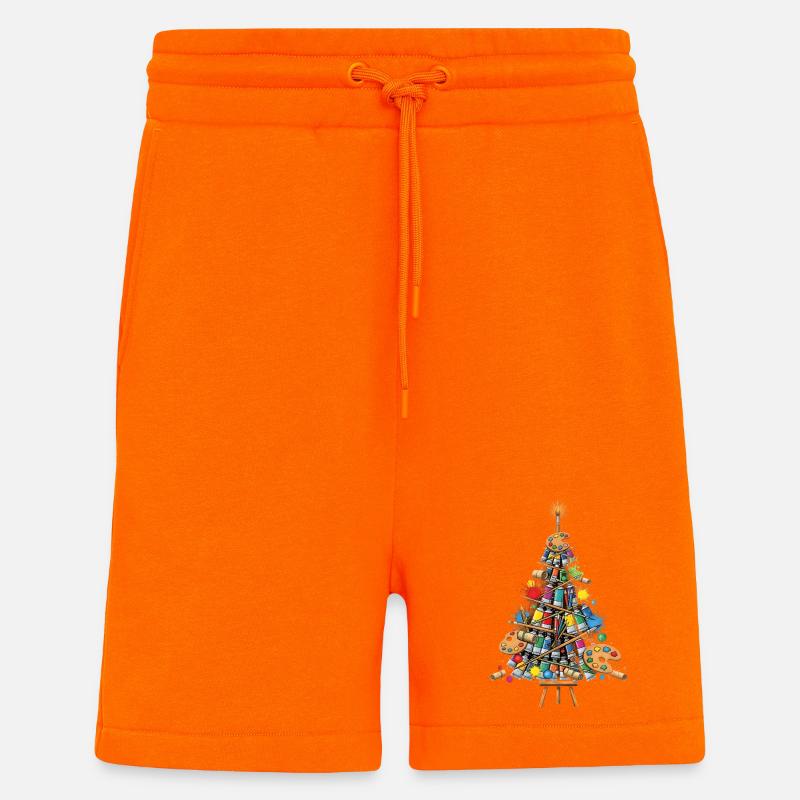 Pinselwald Weihnachtsbaum aus Farben - Shorts - made by SPREAD - SUNSET ORANGE