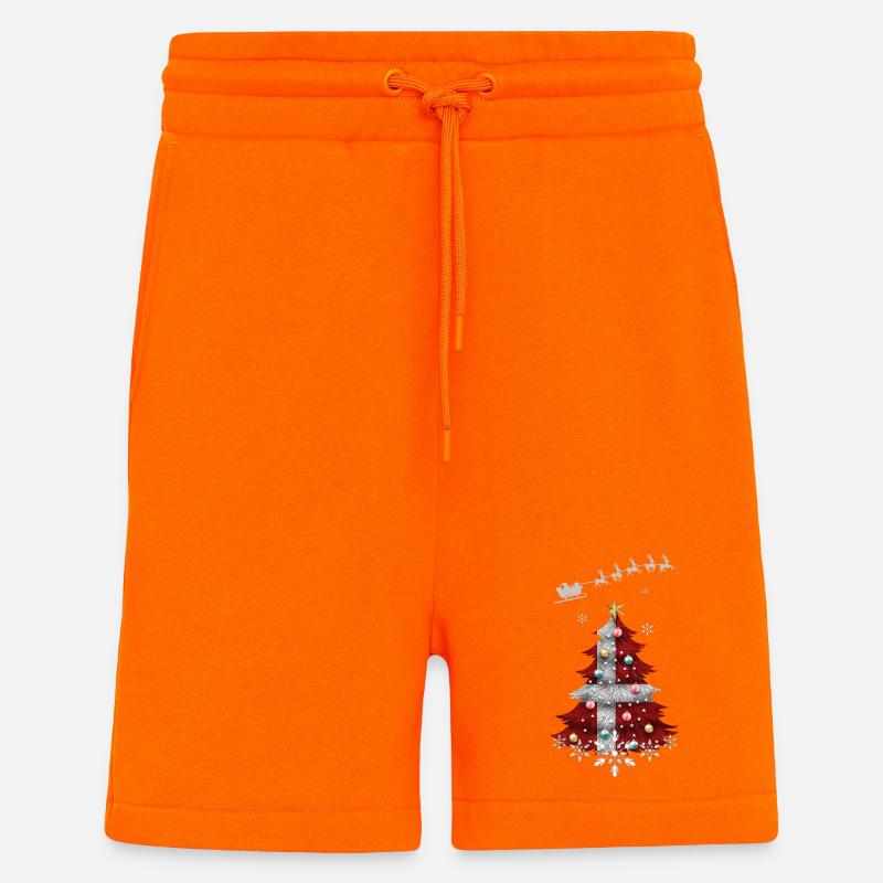 Weihnachtsbaum mit Dänemark Flagge - Shorts - made by SPREAD - SUNSET ORANGE