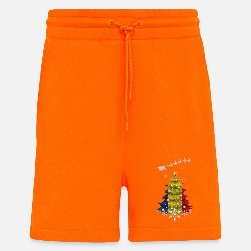Christmas tree with Romania flag - Shorts - made by SPREAD - SUNSET ORANGE