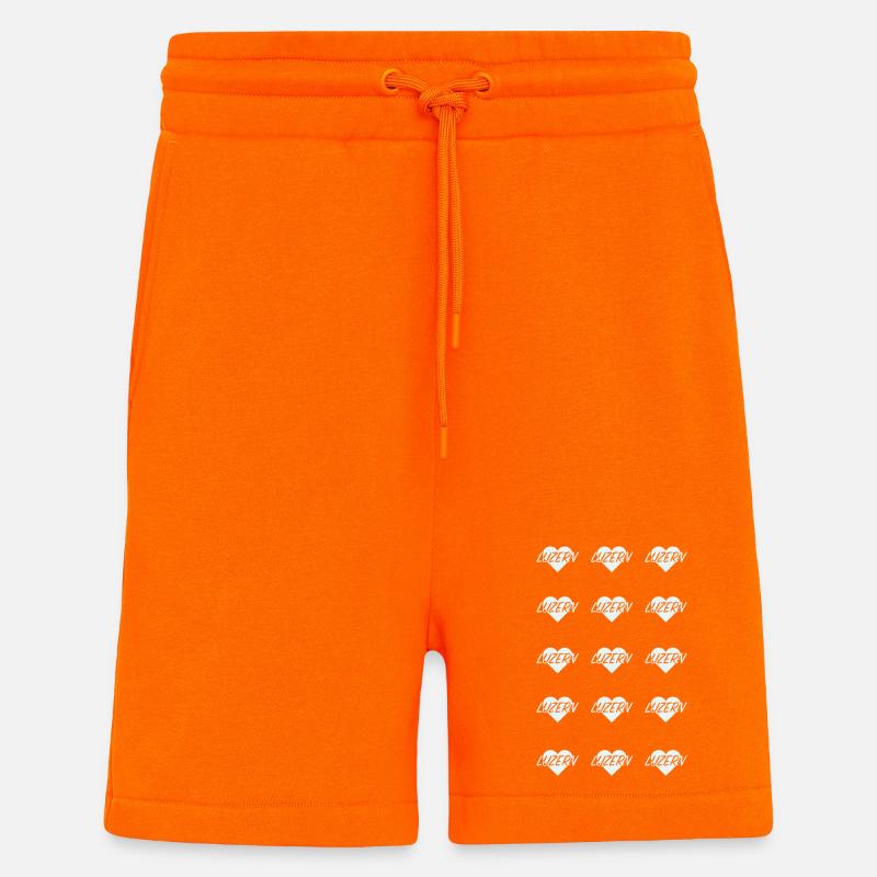 I LOVE LUCERNE Heart Pattern - Shorts - made by SPREAD - SUNSET ORANGE