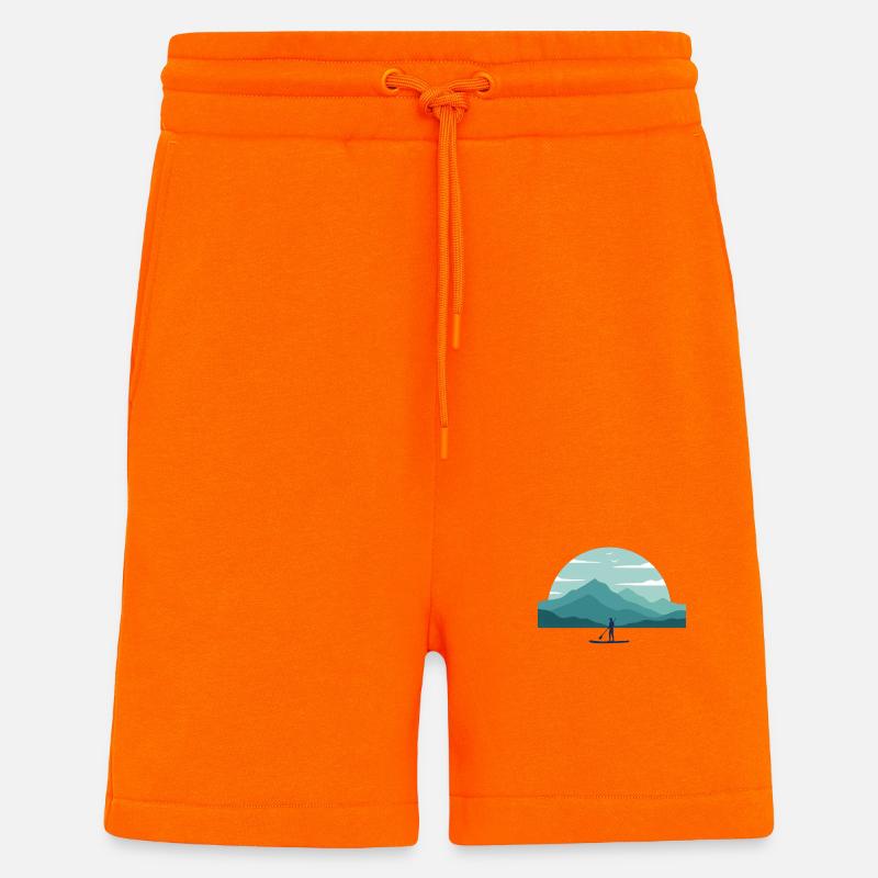 Paddleboard Aube sur les sommets - Short bio décontracté fabriqué en UE - SUNSET ORANGE