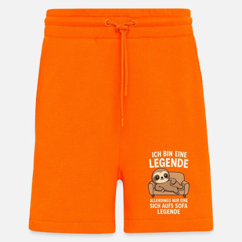 Sloth Sofa Legend Funny Saying - Shorts - made by SPREAD - SUNSET ORANGE