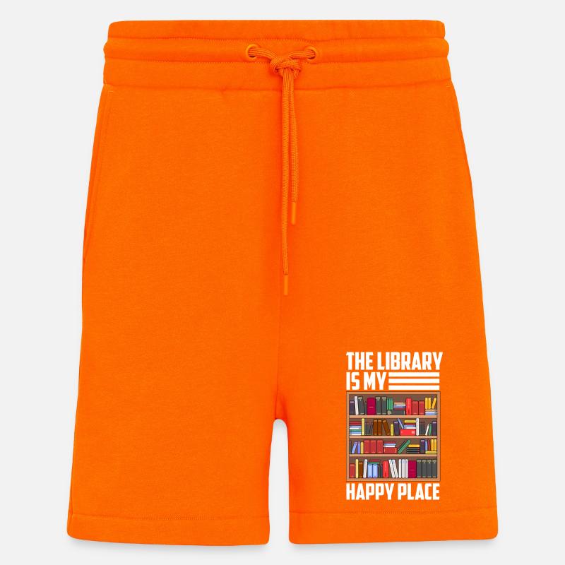 Lecture de livres Bibliothécaire Lectrice - Short bio décontracté fabriqué en UE - SUNSET ORANGE