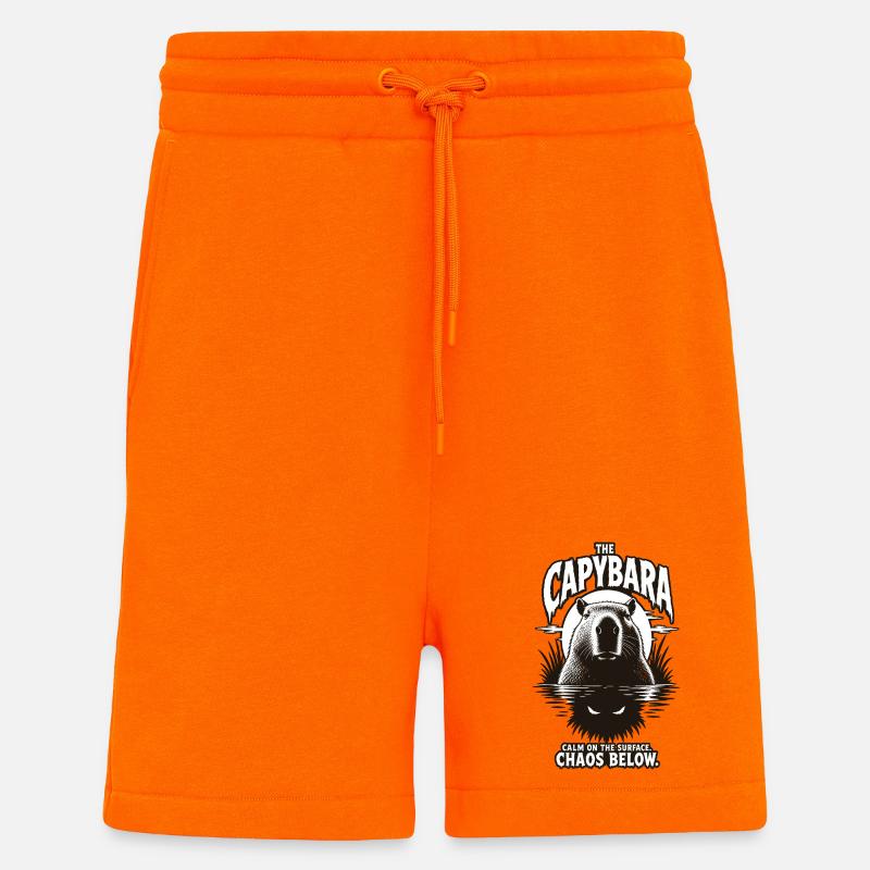 Capybara Chaos Horror Design - Shorts - made by SPREAD - SUNSET ORANGE