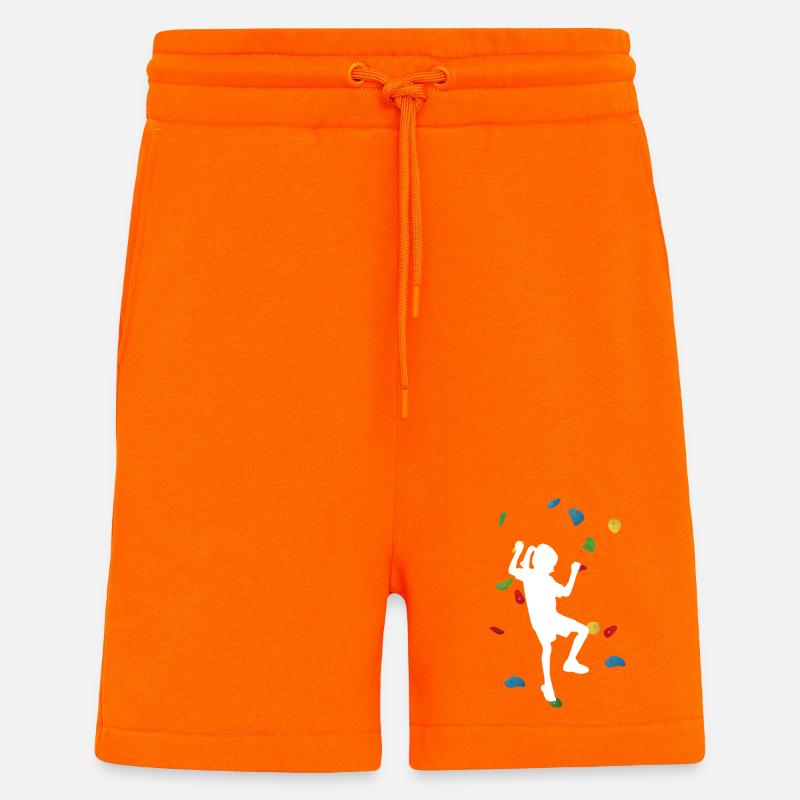 Kletterwand-Mädchen weiß – Boulder - Shorts - made by SPREAD - SUNSET ORANGE