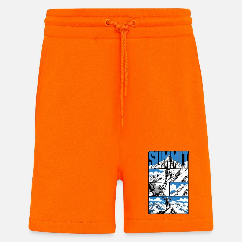 Aventure alpine - Short bio décontracté fabriqué en UE - SUNSET ORANGE