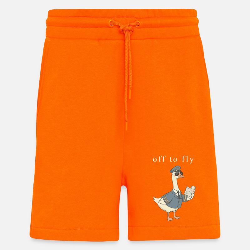 Ente Pilot auf Abflug - Shorts - made by SPREAD - SUNSET ORANGE