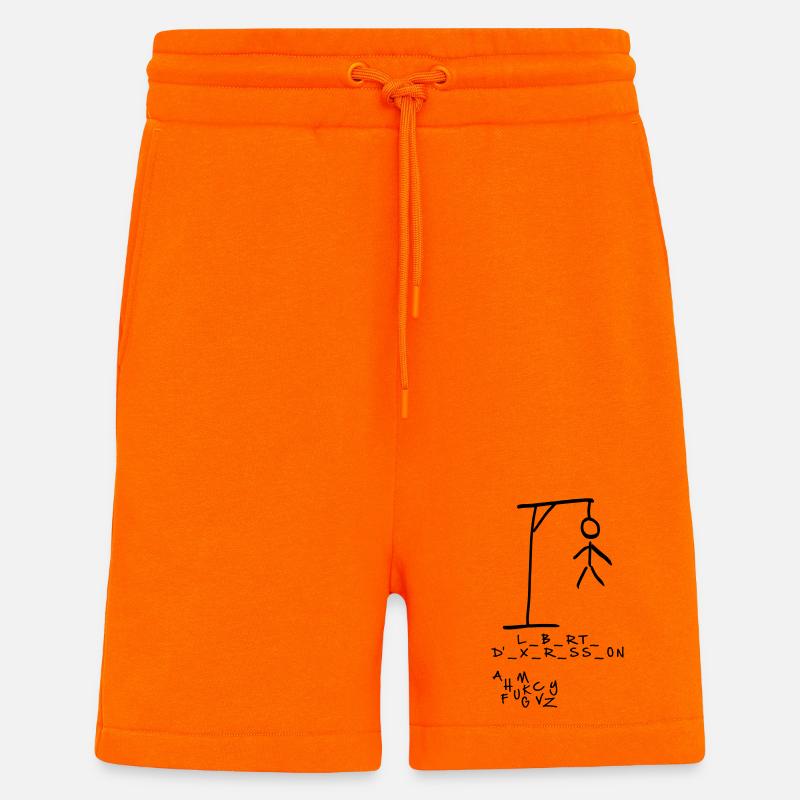 Pendu - Liberté d'expression - Short bio décontracté fabriqué en UE - SUNSET ORANGE