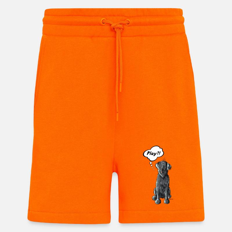 Drôle Retriever à poil plat - Short bio décontracté fabriqué en UE - SUNSET ORANGE