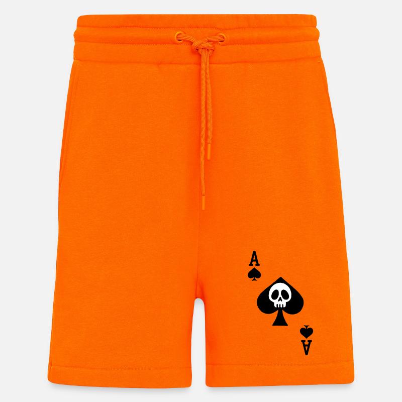 Schädel und Pik-Ass - Shorts - made by SPREAD - SUNSET ORANGE
