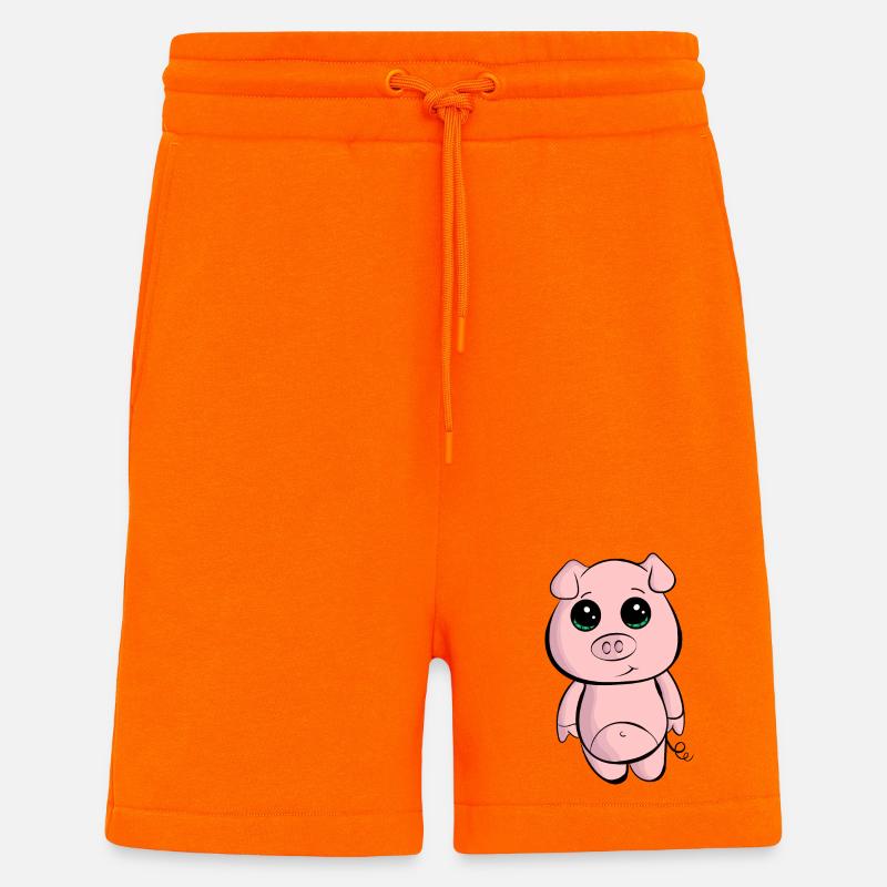 Petit cochon - Short bio décontracté fabriqué en UE - SUNSET ORANGE