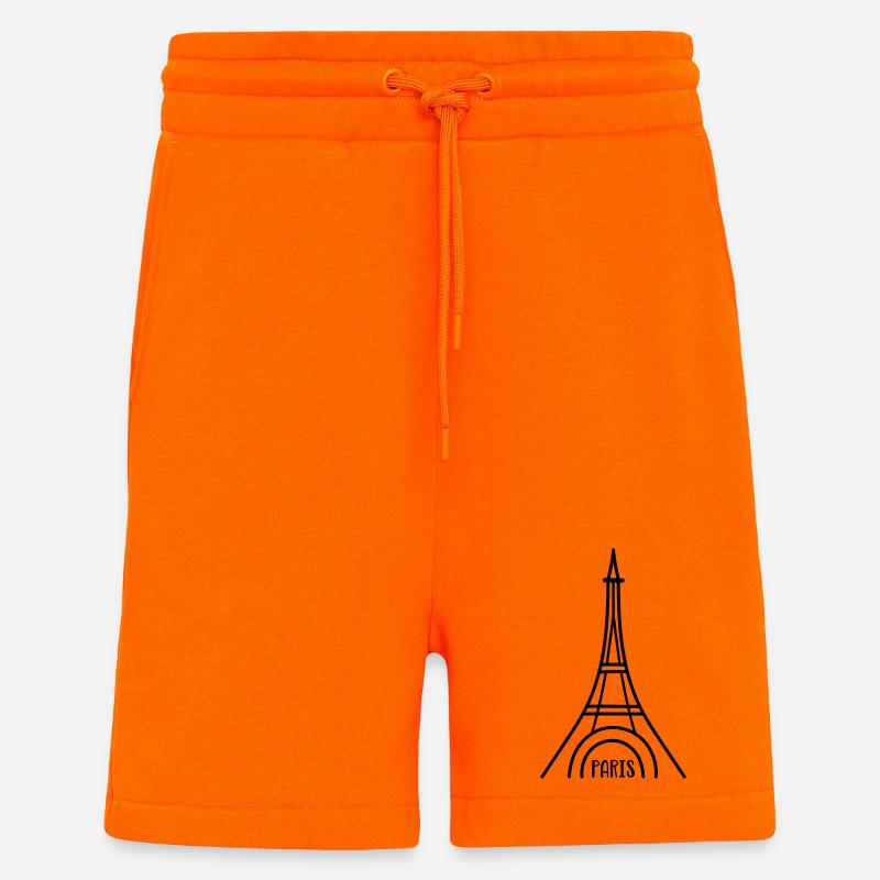 Paris with Eiffel Tower - Shorts - made by SPREAD - SUNSET ORANGE