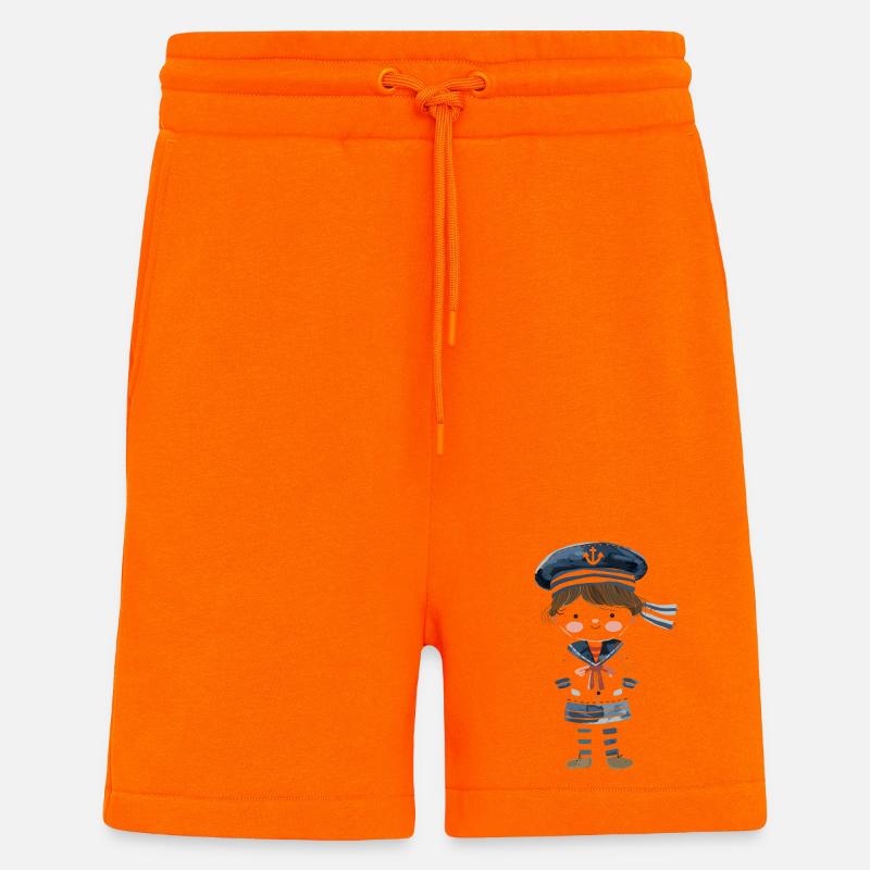 Sailor Comic Look - Short bio décontracté fabriqué en UE - SUNSET ORANGE