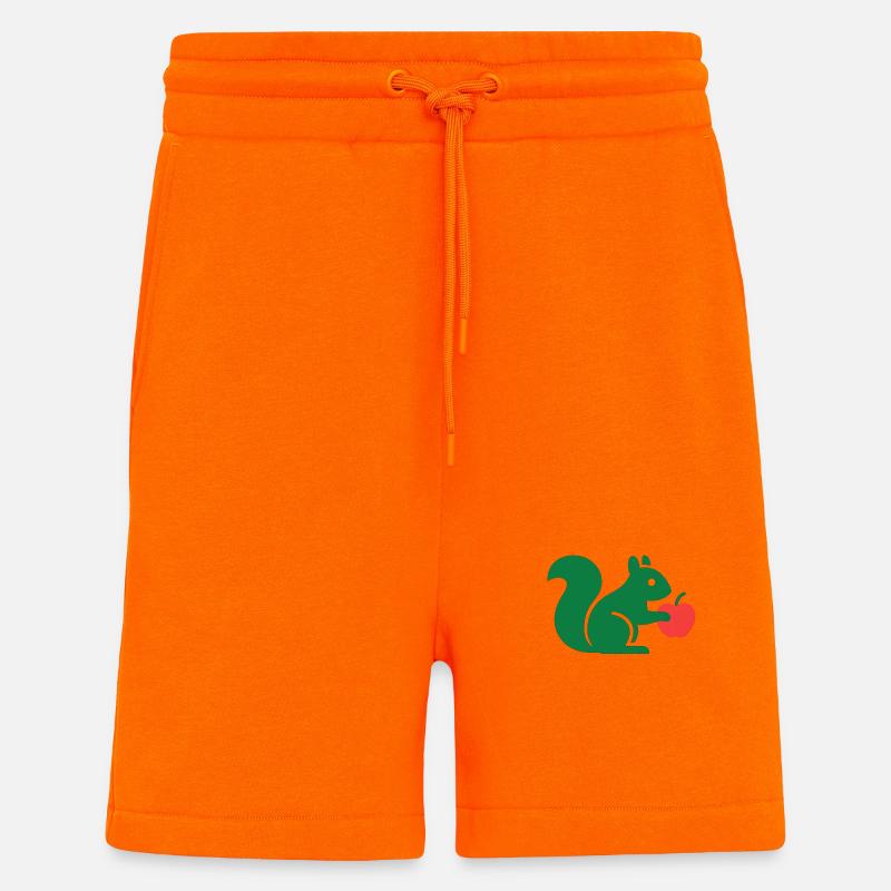 Grünes Eichhörnchen mit Apfel - Shorts - made by SPREAD - SUNSET ORANGE