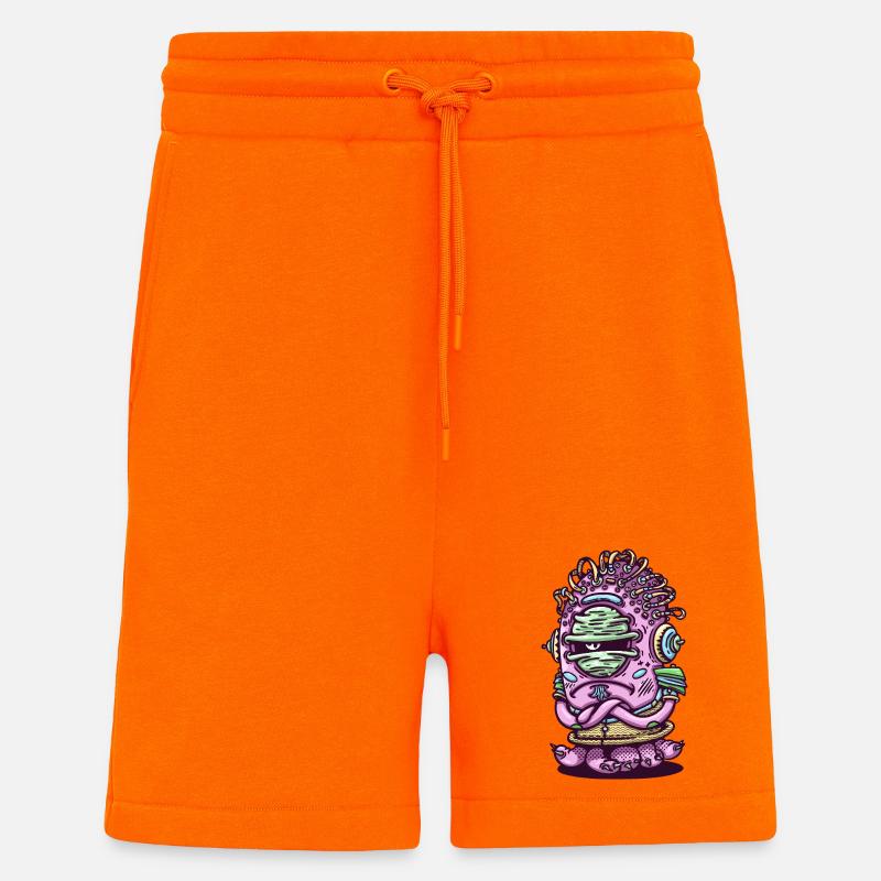 Créature extraterrestre rose de l’espace - Short bio décontracté fabriqué en UE - SUNSET ORANGE