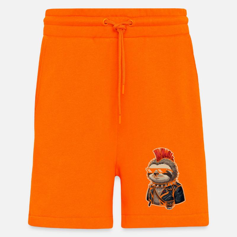 Punk sloth in leather look - Shorts - made by SPREAD - SUNSET ORANGE