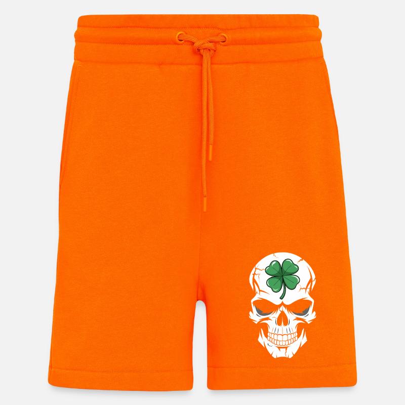 Fusion du crâne de trèfle - Short bio décontracté fabriqué en UE - SUNSET ORANGE