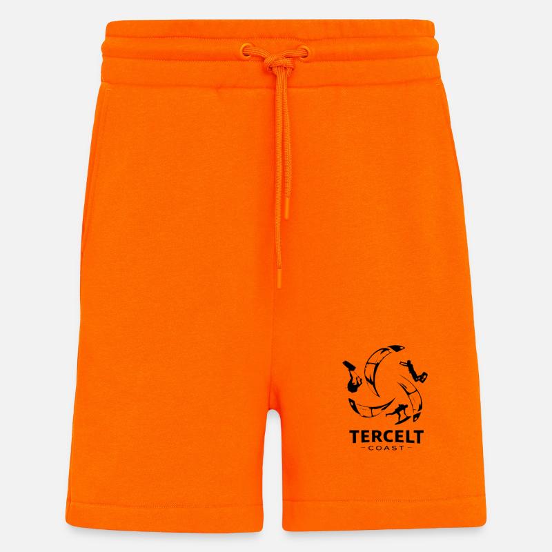 TERCELT Coast élégance marine et celte - Short bio décontracté fabriqué en UE - SUNSET ORANGE