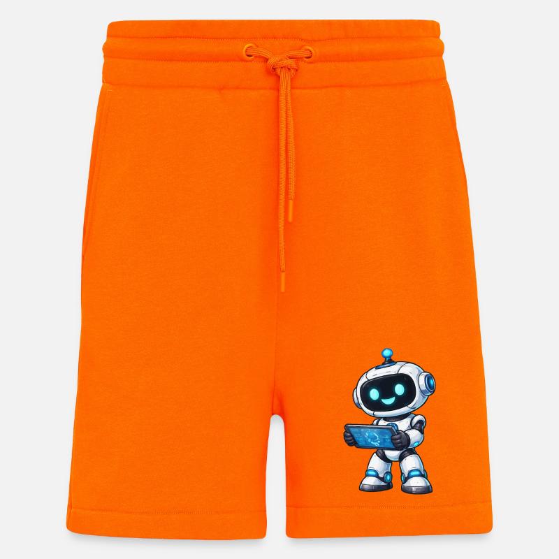 Kleiner Roboter mit Tablet - Shorts - made by SPREAD - SUNSET ORANGE