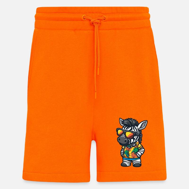 Vacances de bandes dessinées Zebra - Short bio décontracté fabriqué en UE - SUNSET ORANGE