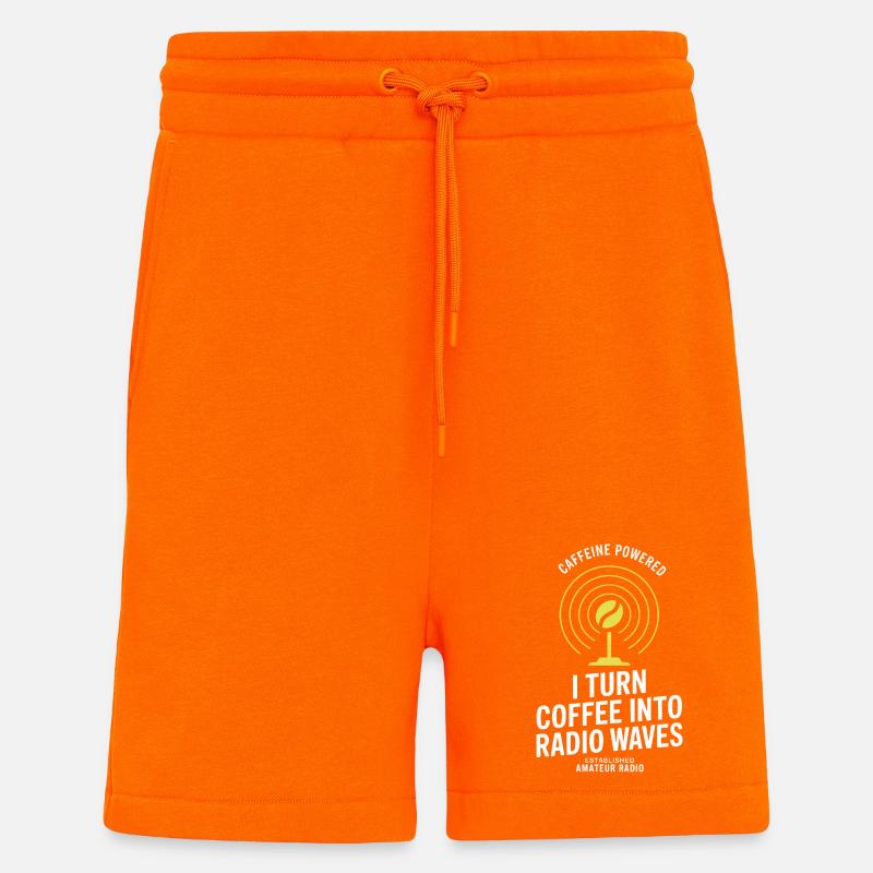 Caffeine Powered Radio Waves Tee - Shorts - made by SPREAD - SUNSET ORANGE