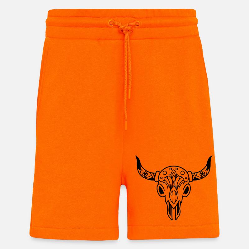 Schädel mit Hörnern - Shorts - made by SPREAD - SUNSET ORANGE