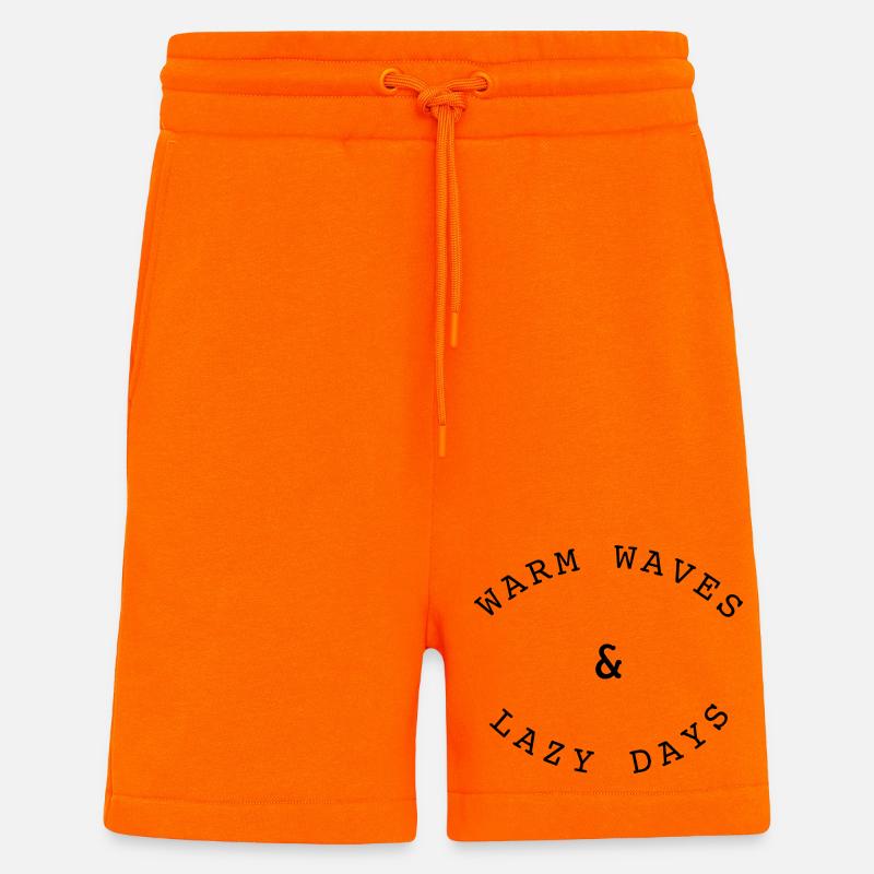 Surfer lettering "warm waves & lazy days" - Shorts - made by SPREAD - SUNSET ORANGE