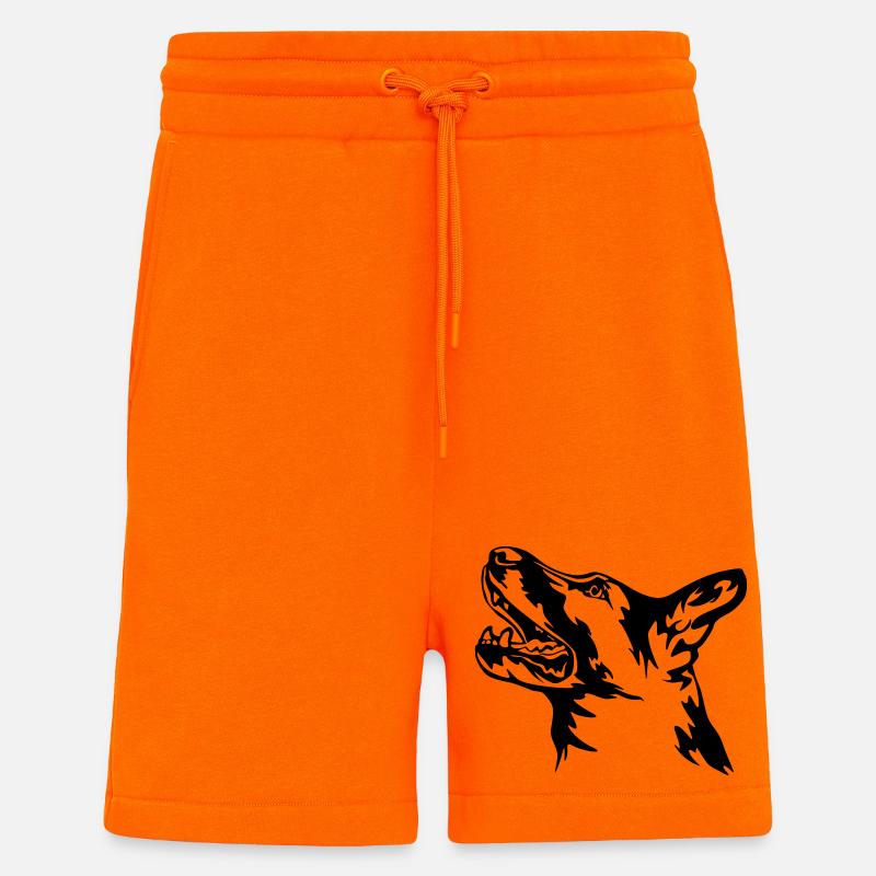 German Shepherd Head - Shorts - made by SPREAD - SUNSET ORANGE