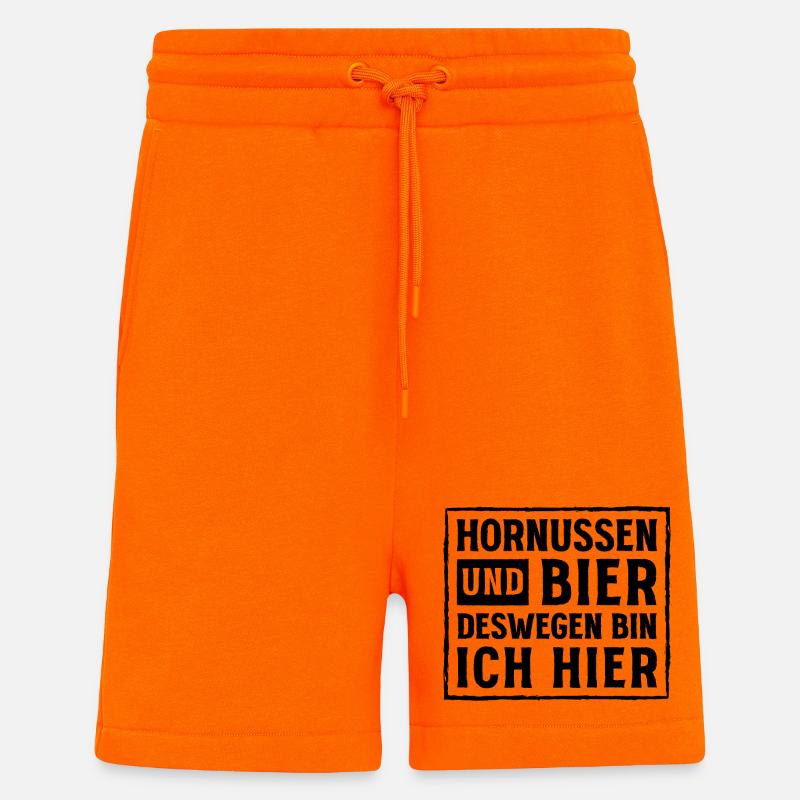 Hornussen und Bier Statement Design - Shorts - made by SPREAD - SUNSET ORANGE