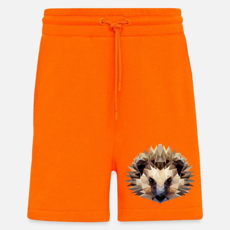 Hedgehog Polygon Style - Shorts - made by SPREAD - SUNSET ORANGE