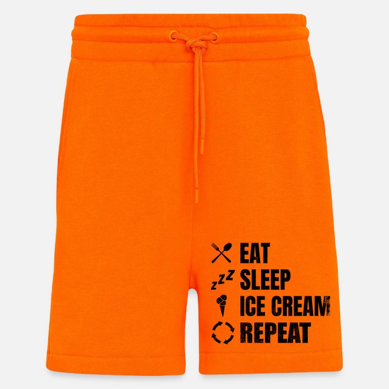 Amateurs de crème glacée - Short bio décontracté fabriqué en UE - SUNSET ORANGE