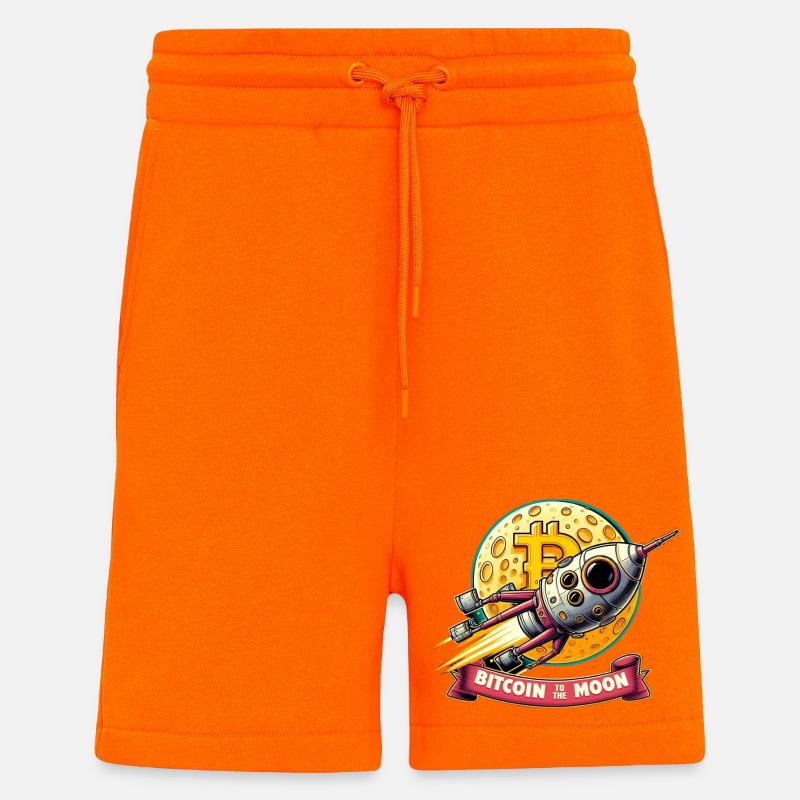 Du bitcoin à la lune - Short bio décontracté fabriqué en UE - SUNSET ORANGE