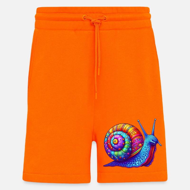 Escargot - Short bio décontracté fabriqué en UE - SUNSET ORANGE