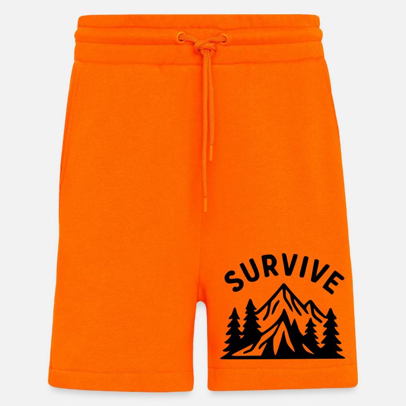 Survive - Nature - Short bio décontracté fabriqué en UE - SUNSET ORANGE