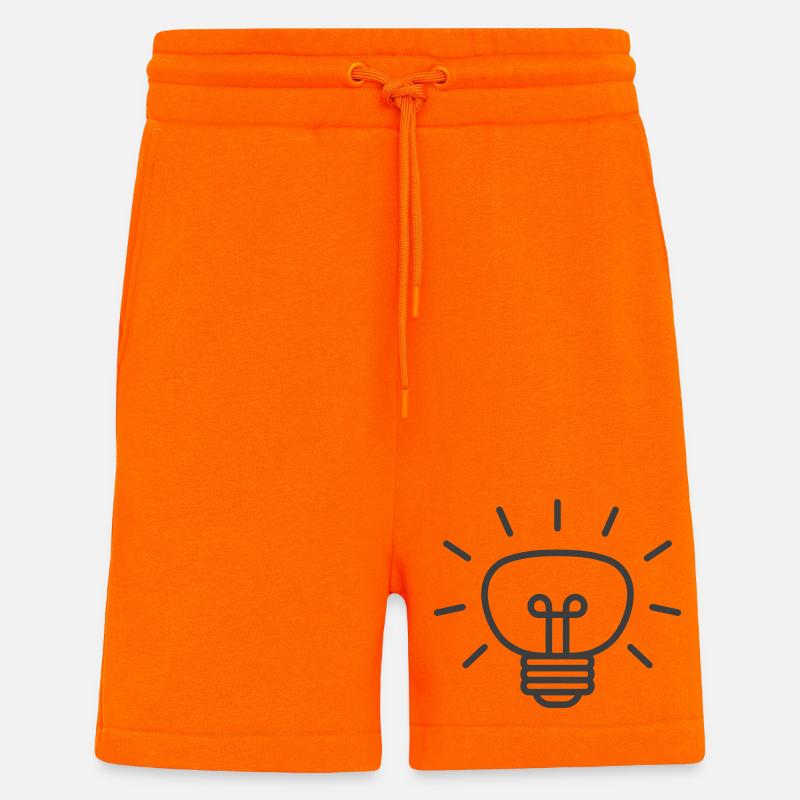 Glowing Light Bulb Line Icon - Shorts - made by SPREAD - SUNSET ORANGE